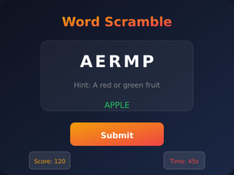 Word Scramble game thumbnail